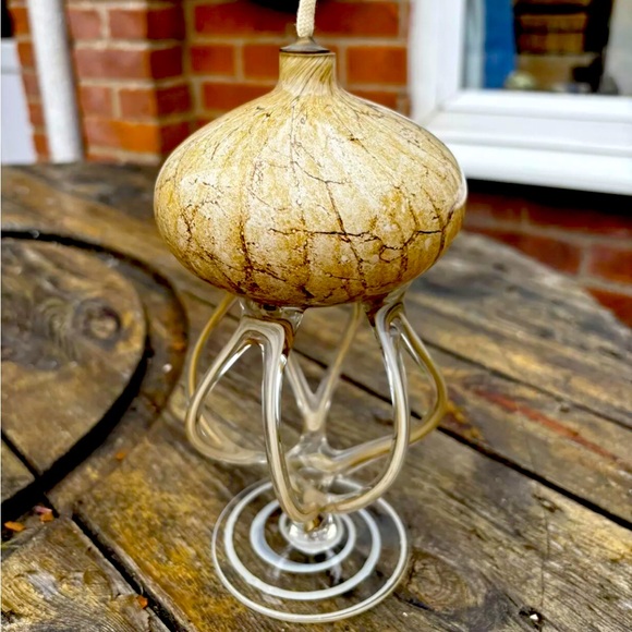 Murano Style Art Glass by Jozefina Krosno Octopus Oil Lamp Made in Poland 9”New - Picture 1 of 6